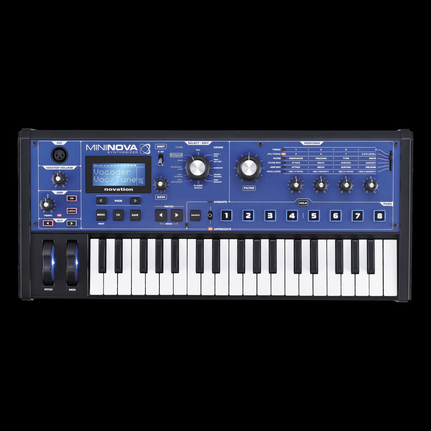 Novation MiniNova 37-Note Synthesizer Keyboard with Vocoder