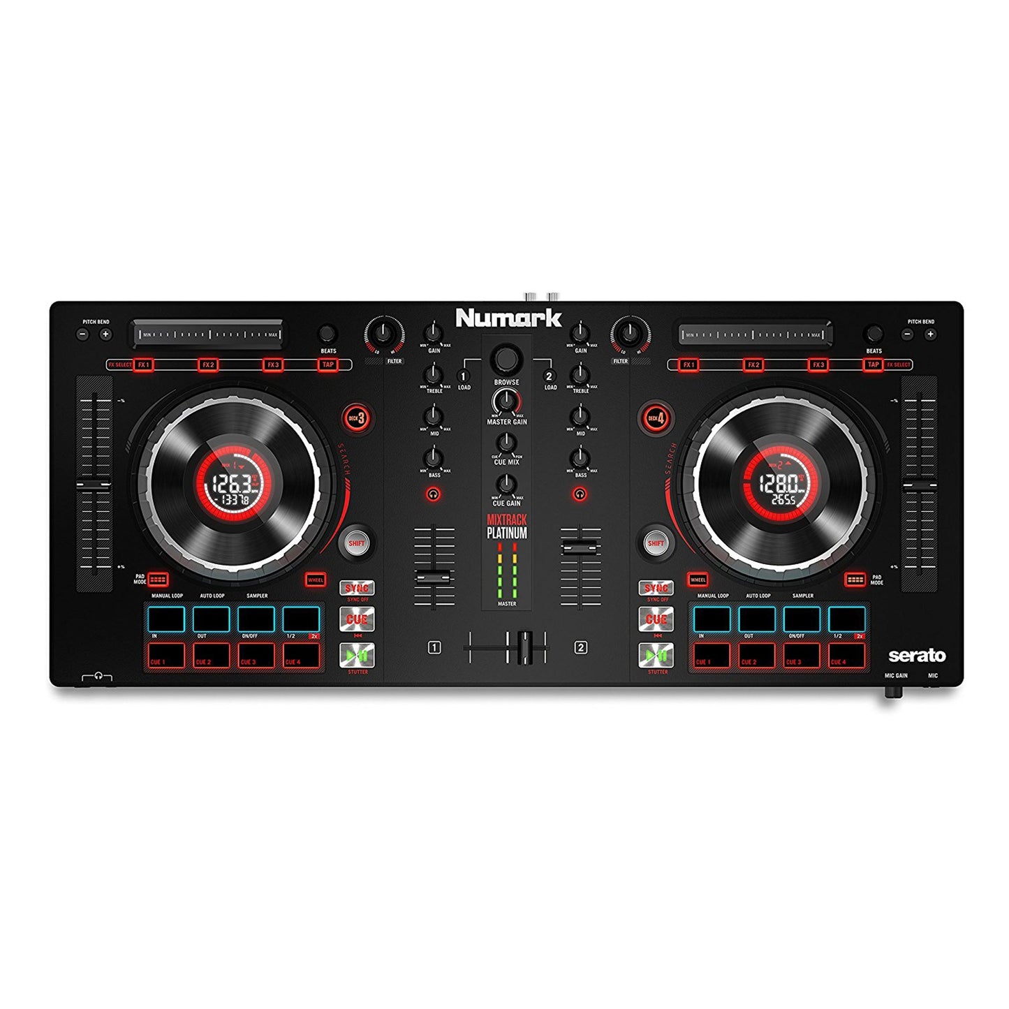 Numark Mixtrack Platinum - DJ Controller with Jog Wheel Display for Serato DJ