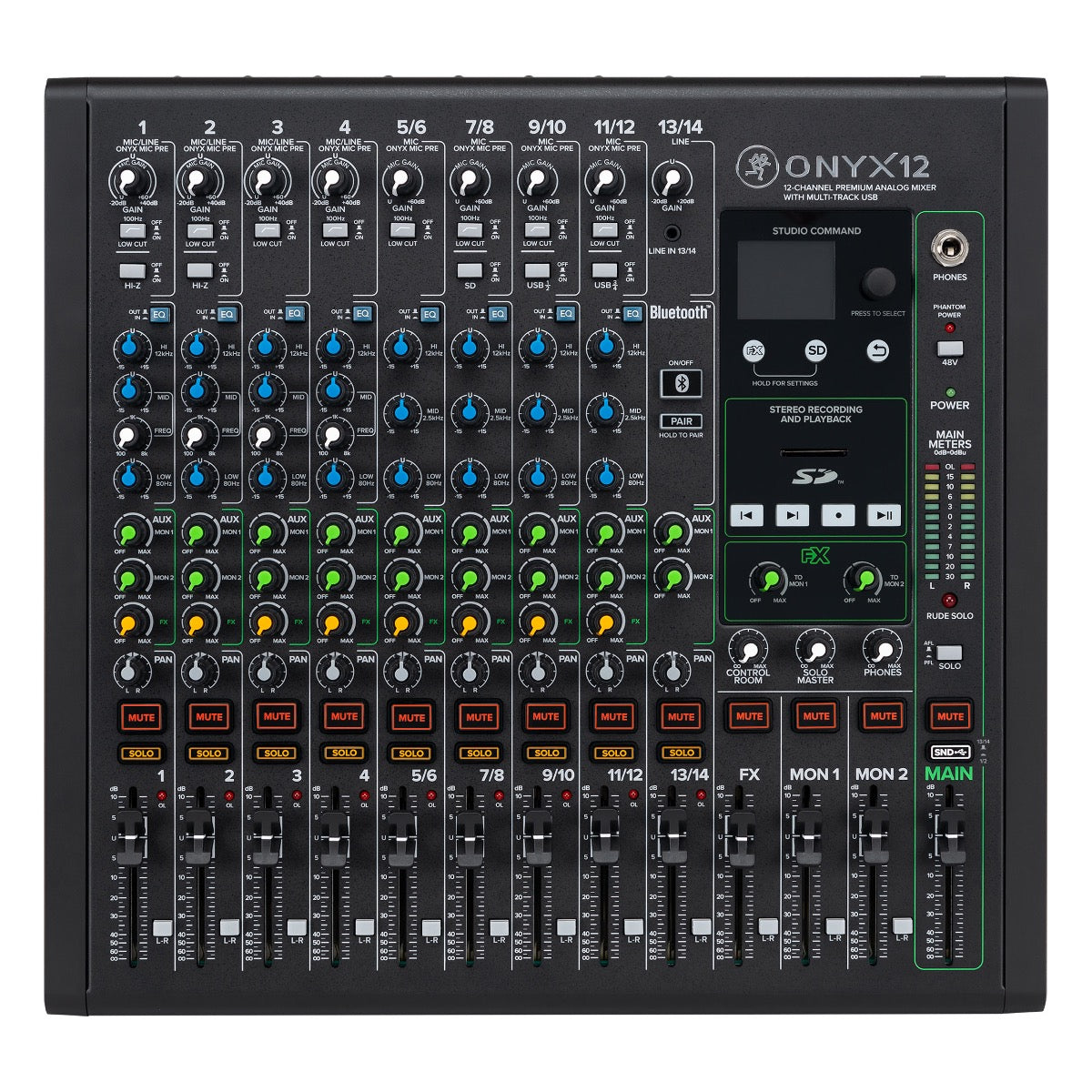 Mackie Onyx12 12-Channel Premium Analog Mixer with Multi-Track USB