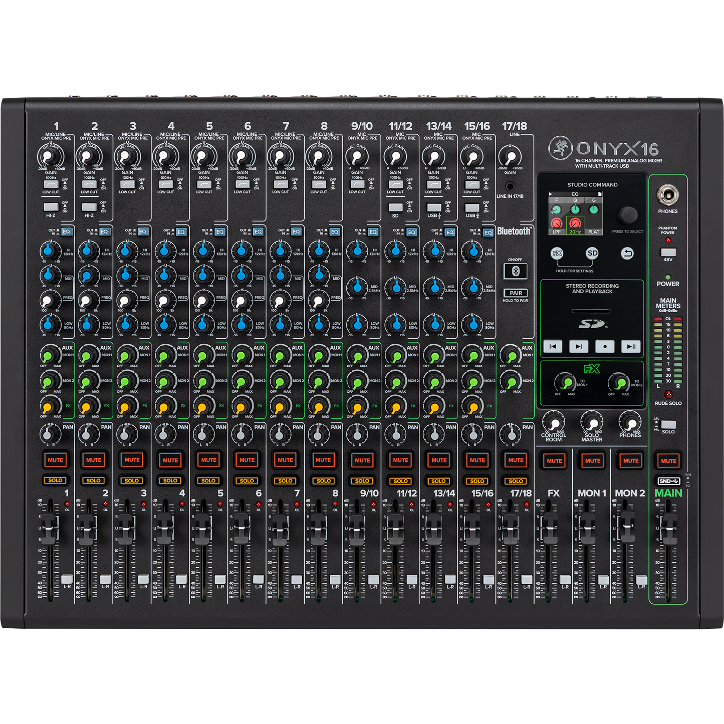 Mackie Onyx16 16-Channel Premium Analog Mixer with Multi-Track USB