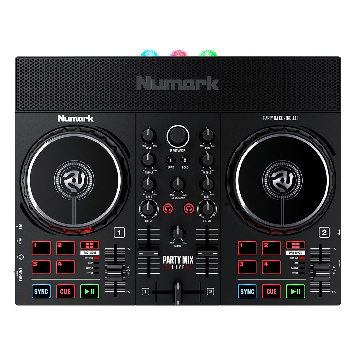 Numark Party Mix Live DJ Controller with Built In Light Show and Speakers