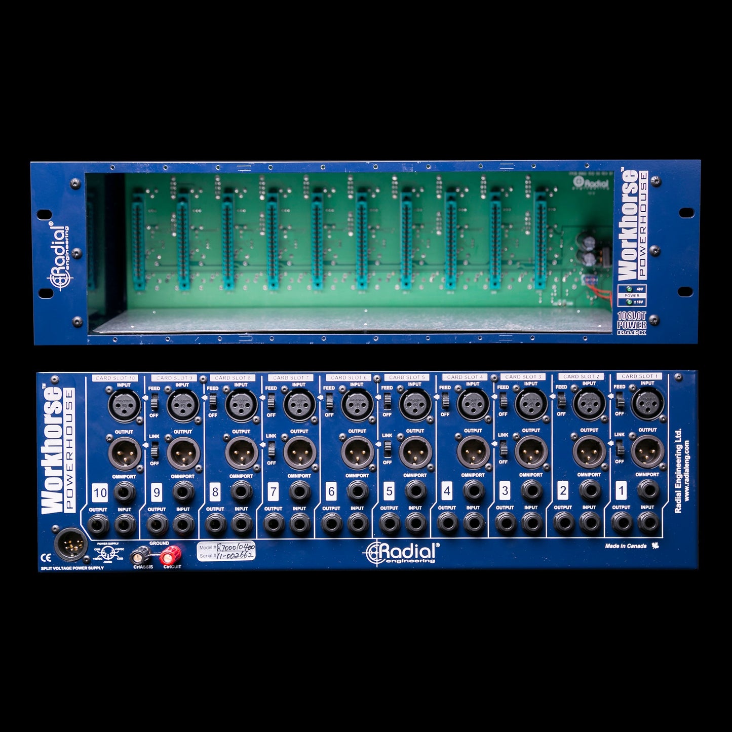 Radial WorkHorse Powerhouse 10 Slot 500-Series Rack