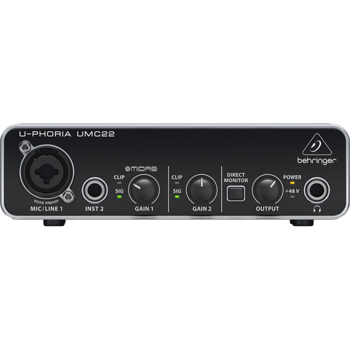 Behringer U-PHORIA UMC22 2x2 USB 2 Audio/Midi Interface