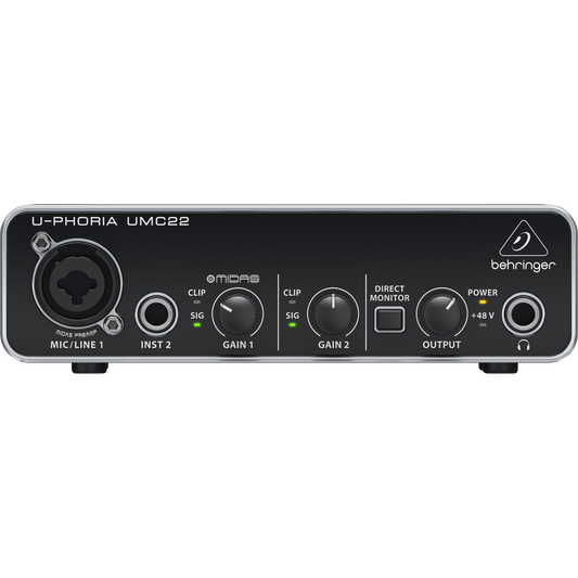 Behringer U-PHORIA UMC22 2x2 USB 2 Audio/Midi Interface