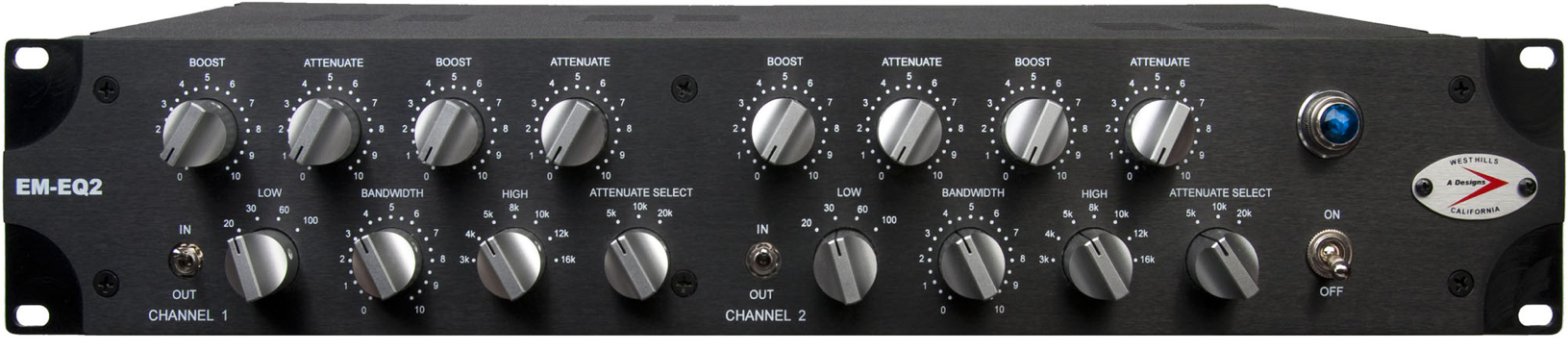 A Designs EM-EQ2 Dual Ch Solid State 3-Band Vintage Inductor Base