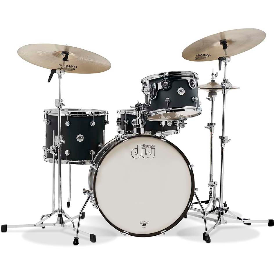 Drum Workshop Design Series Frequent Flyer 4-Piece Drum Set - Black Satin