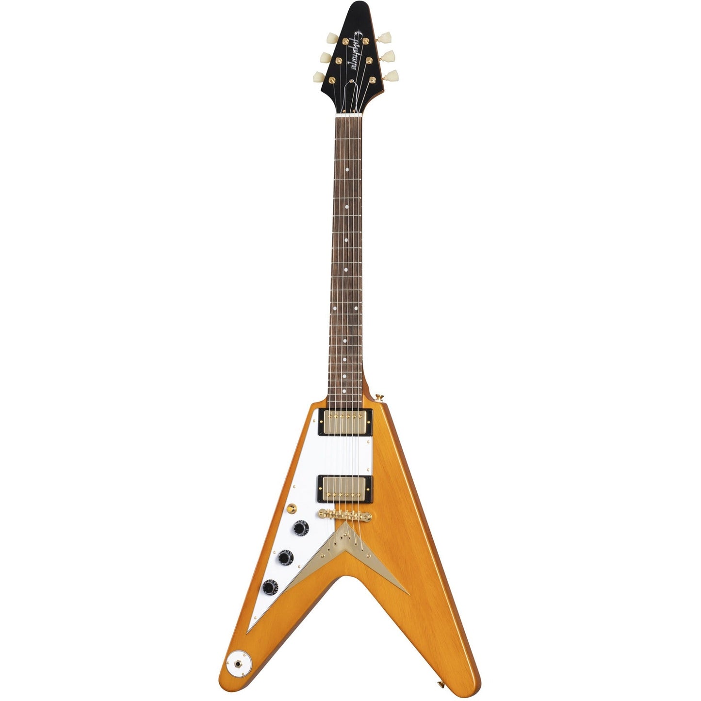 Epiphone 1958 Korina Flying V Left Handed Electric Guitar in Aged Natural