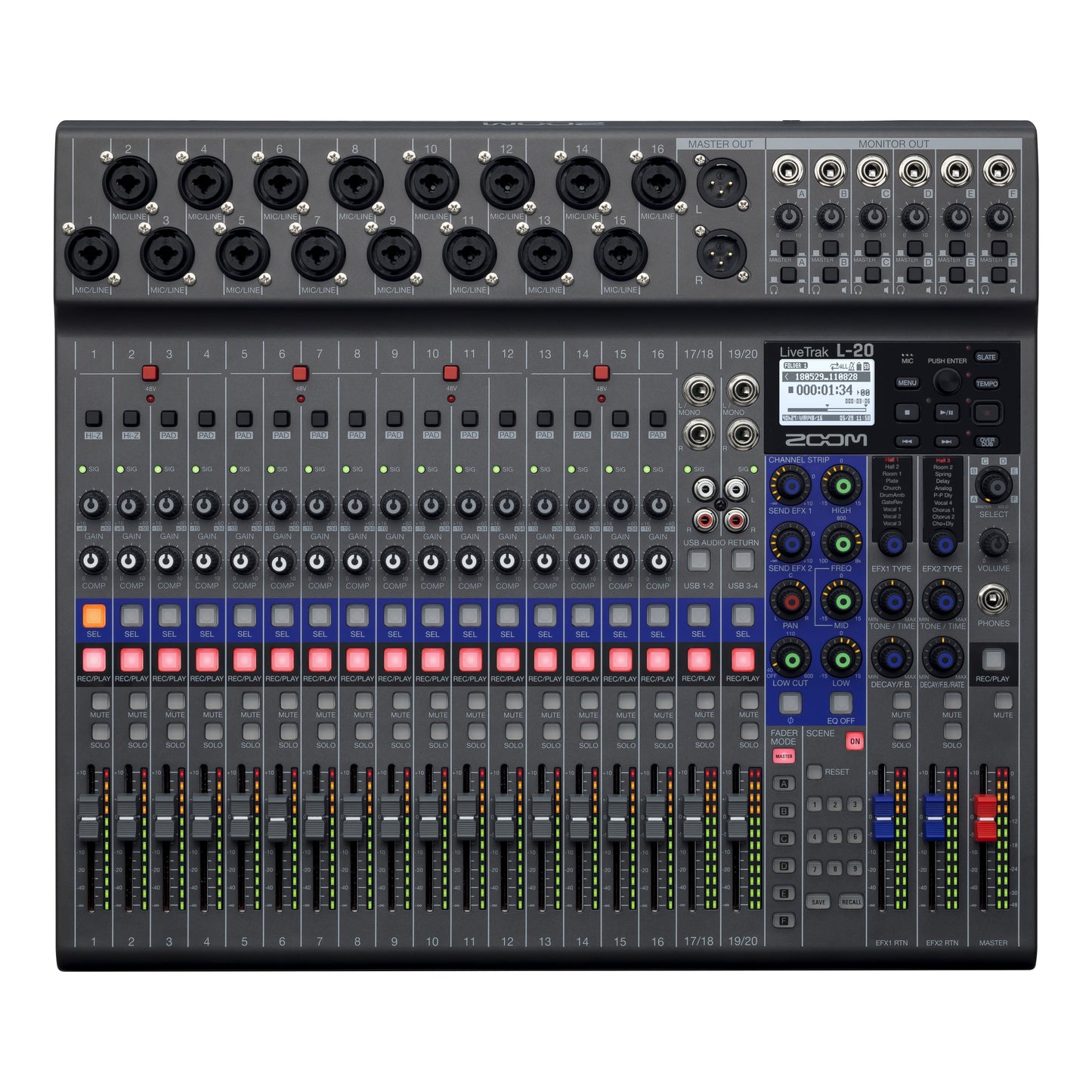 Zoom LiveTrak L-20 - 20-Input Digital Mixer & Multitrack Recorder