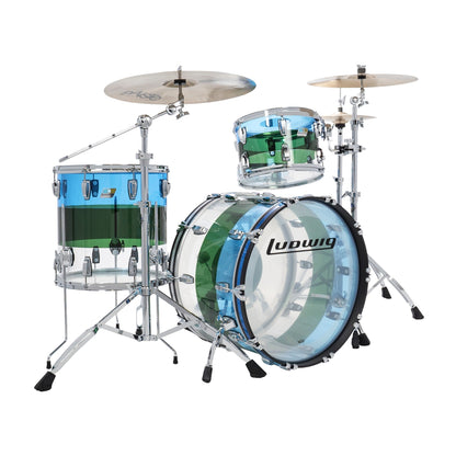 Ludwig 50th Anniversary Limited Edition Fab Shell Kit - Blue Green Clear Finish