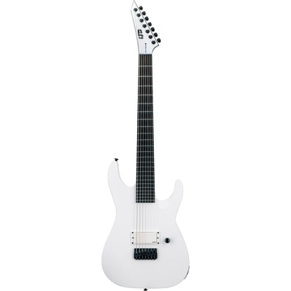 ESP LTD M-7HT Baritone 7-String Arctic Metal Electric Guitar, Snow White Satin