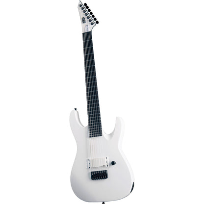 ESP LTD M-7HT Baritone 7-String Arctic Metal Electric Guitar, Snow White Satin