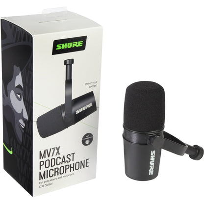 Shure MV7X Dynamic Podcast Microphone - Black
