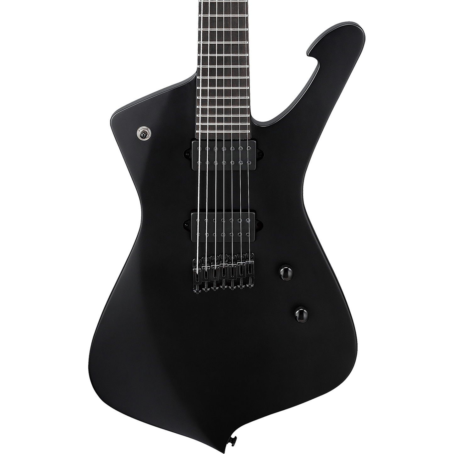 Ibanez ICTB721BFK Iceman Iron Label 7 String Electric Guitar, Black Flat