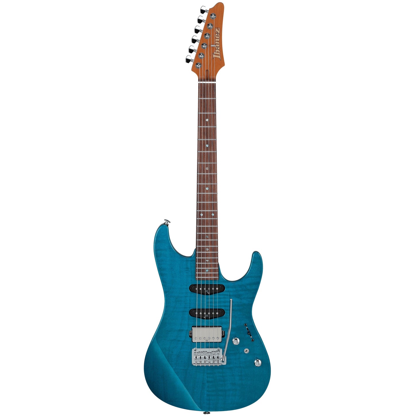Ibanez MMN1TAB Martin Miller Signature Electric Guitar, Transparent Aqua Blue