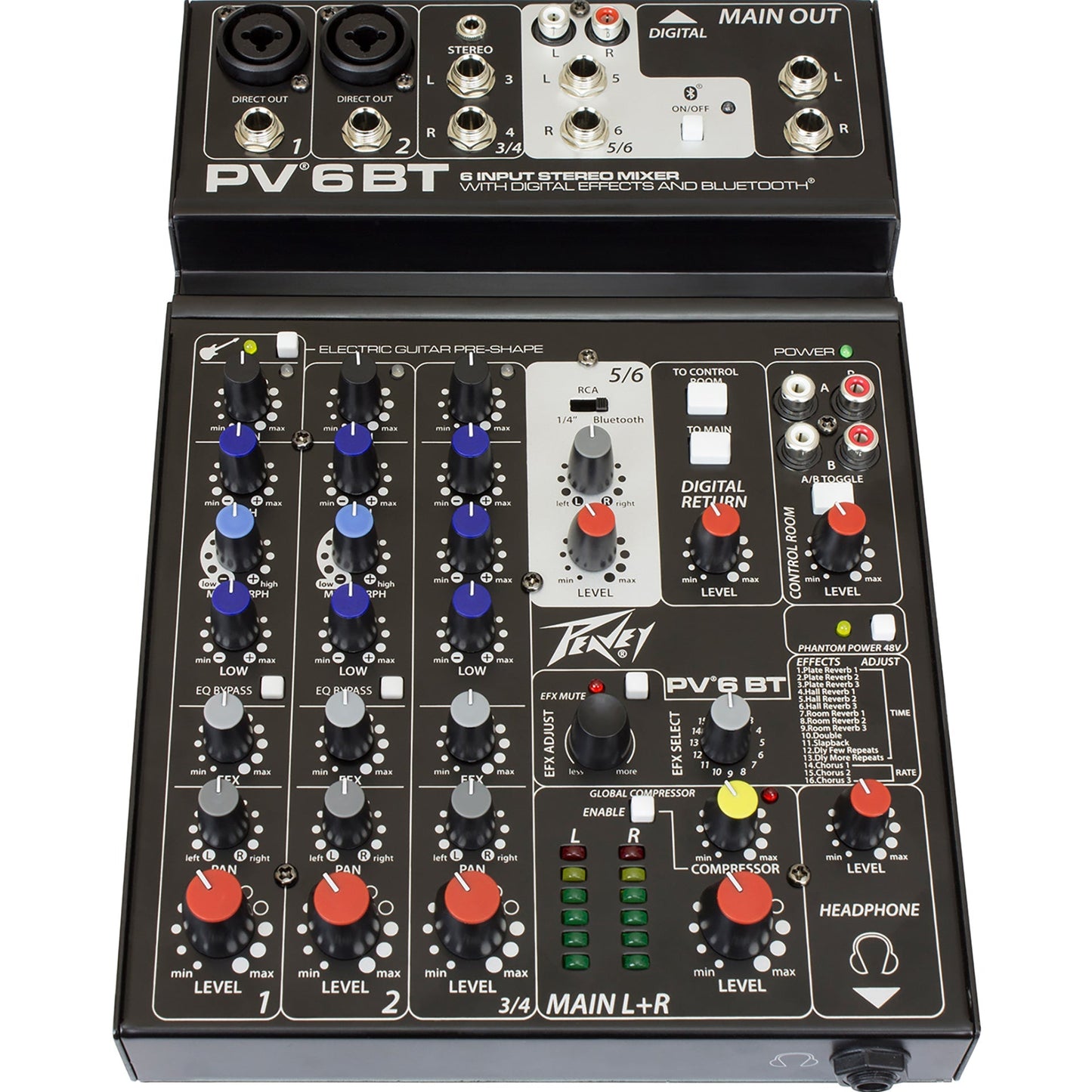 Peavey PV® 6 BT 6-Channel Compact Mixer with Bluetooth