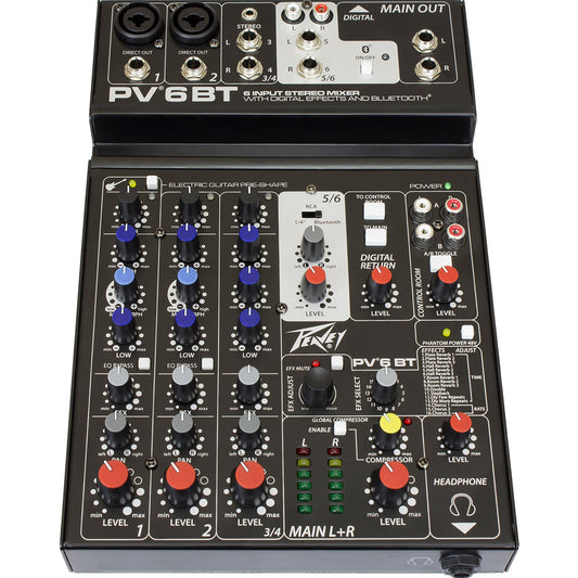 Peavey PV® 6 BT 6-Channel Compact Mixer with Bluetooth