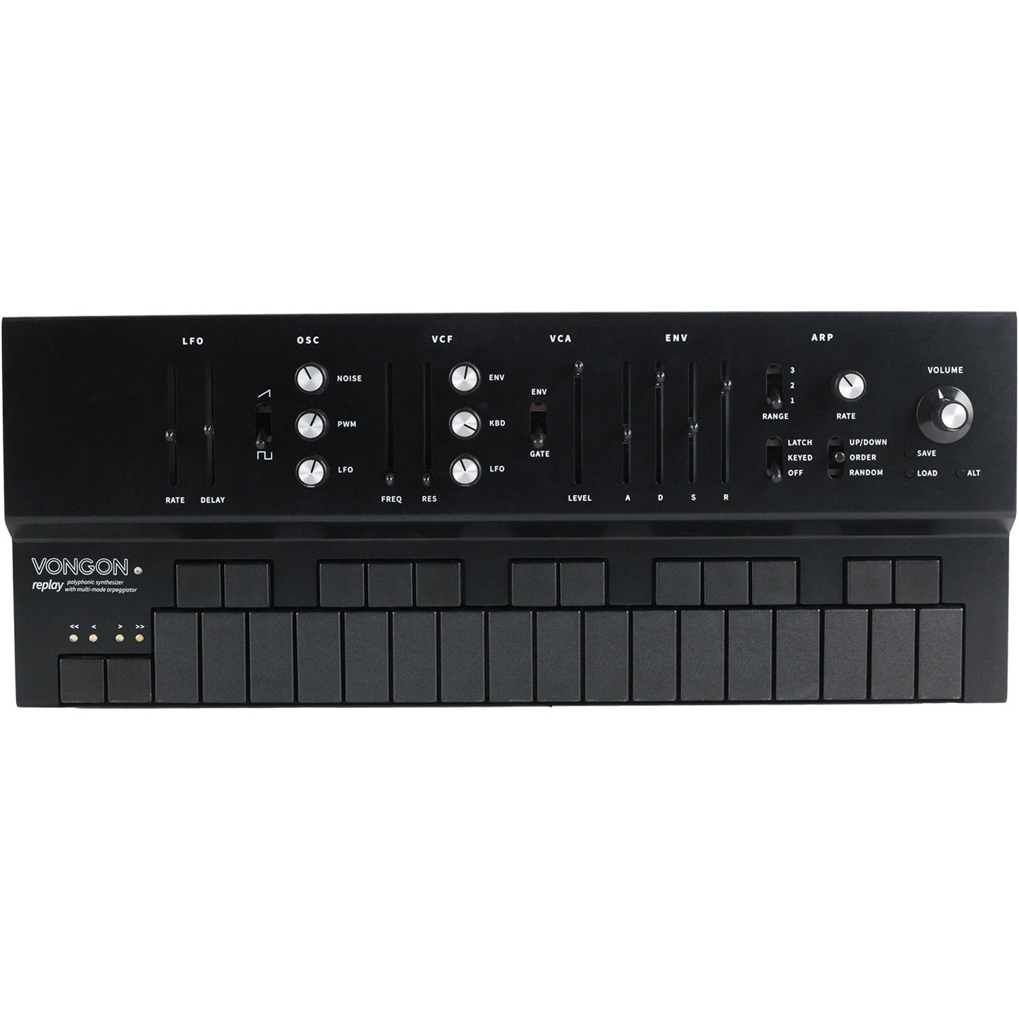 Vongon Replay Polyphonic Synthesizer with Multi-mode Arpeggiator - Black